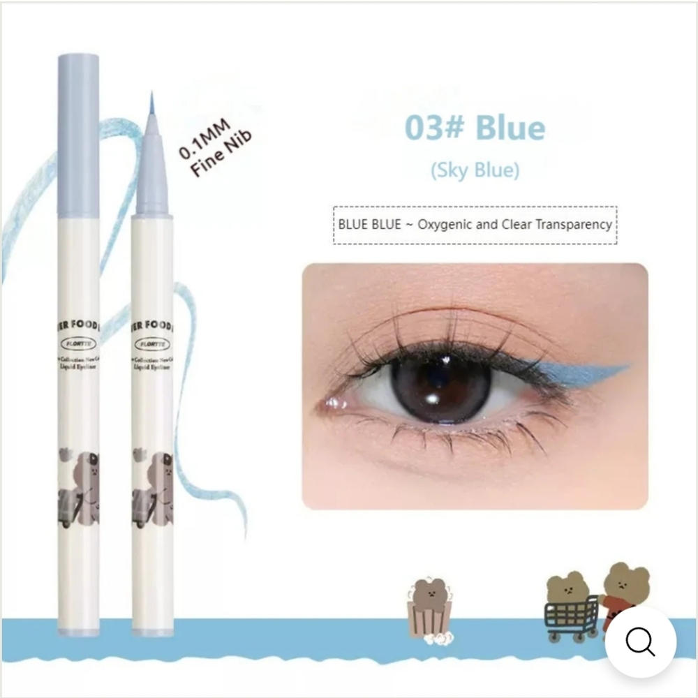 Flortte Flower Food Bear Liquid Eyeliner #03 Sky Blue